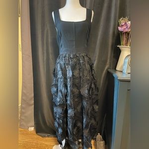 Anthropologie Black Lace Statement Dress
